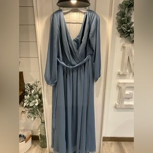 Bridesmaid dress. Steel blue